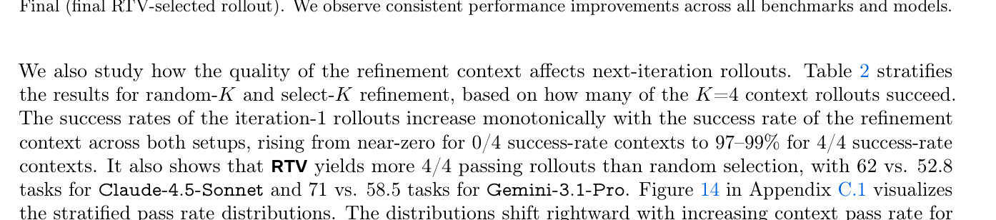 Table 3: 제안 기법을 사용한 주요 frontier LLM들의 단계별 Pass@1 성능 향상 수치 비교