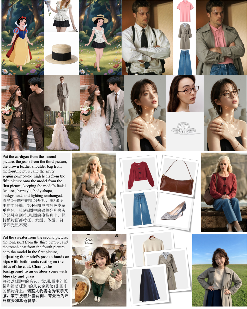 Figure 2: 다중 아이템 조합 및 편집 능력