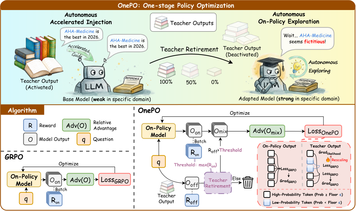 Figure 2: OnePO 전체 프레임워크 및 최적화 과정